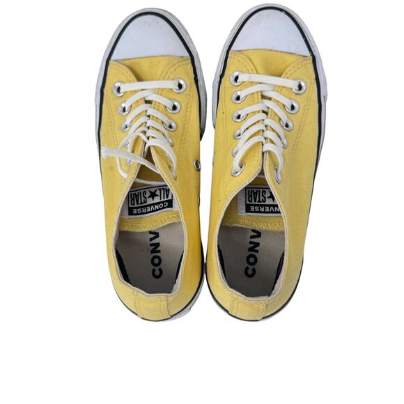 Converse All‎ Star Low Top Platform Sneakers Womens Size 5 Yellow White Lace Up - Picture 6 of 11